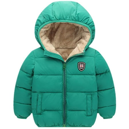 

FYCONE Children Solid Print Casual Long Sleeve Hoodie Zipper Coat Baby Kids Boy Girl Winter Warm Jacket Outerwear Down Clothes 2-7T