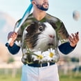 thumbnail image 5 of Goofa Daisy Guinea Pig Pattern Mens Golf Shirt Baseball T-shirt Moisture Wicking Dry Fit Performance Sport Short Sleeve Striped Golf Polo Shirts-XX-Large, 5 of 7