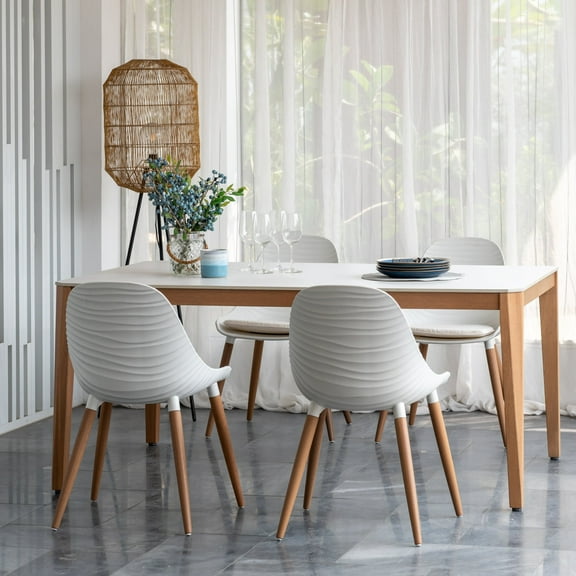 Midtown Concept Ivonne 5-Piece Solid Wood 100% FSC Dining Set With Cushions