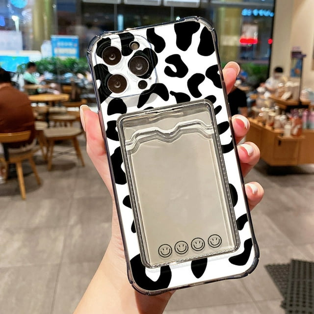 Transparent Card Slot Case For iPhone 13 14 15 16 11 12 Pro Max XR XS SE 7 8 Plus Grid Pattern Soft Pocket Holder Wallet Cover tzw