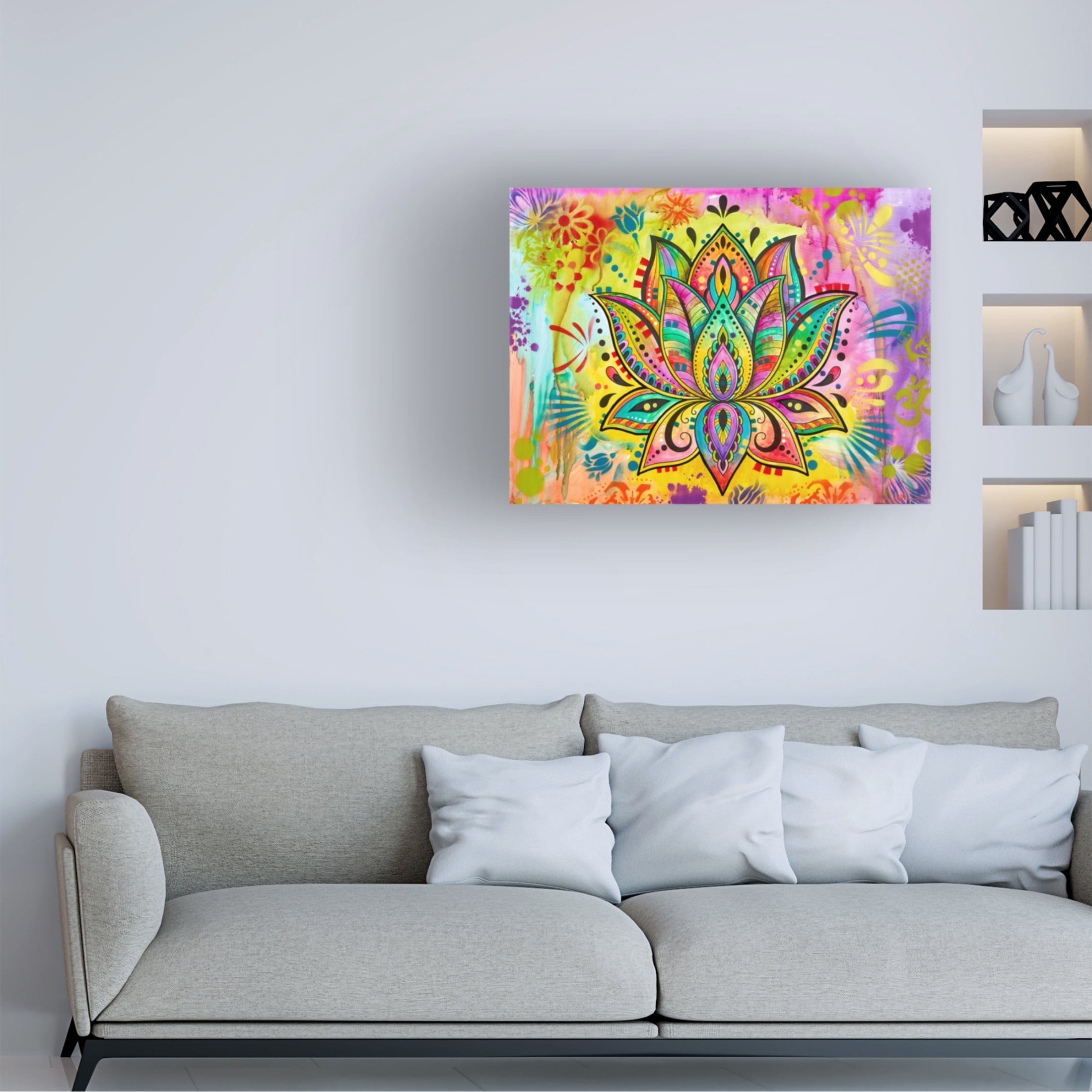 Canvas Wall Art - Dean Russo 'Spiritual Lotus' Wall Art for Living Room, Bedroom, or Office Décor by Trademark Fine Art - 47 x 35 Inches