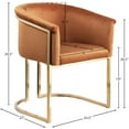 thumbnail image 3 of Meridian Furniture Tierra Cognac Velvet Dining Chair, 3 of 9