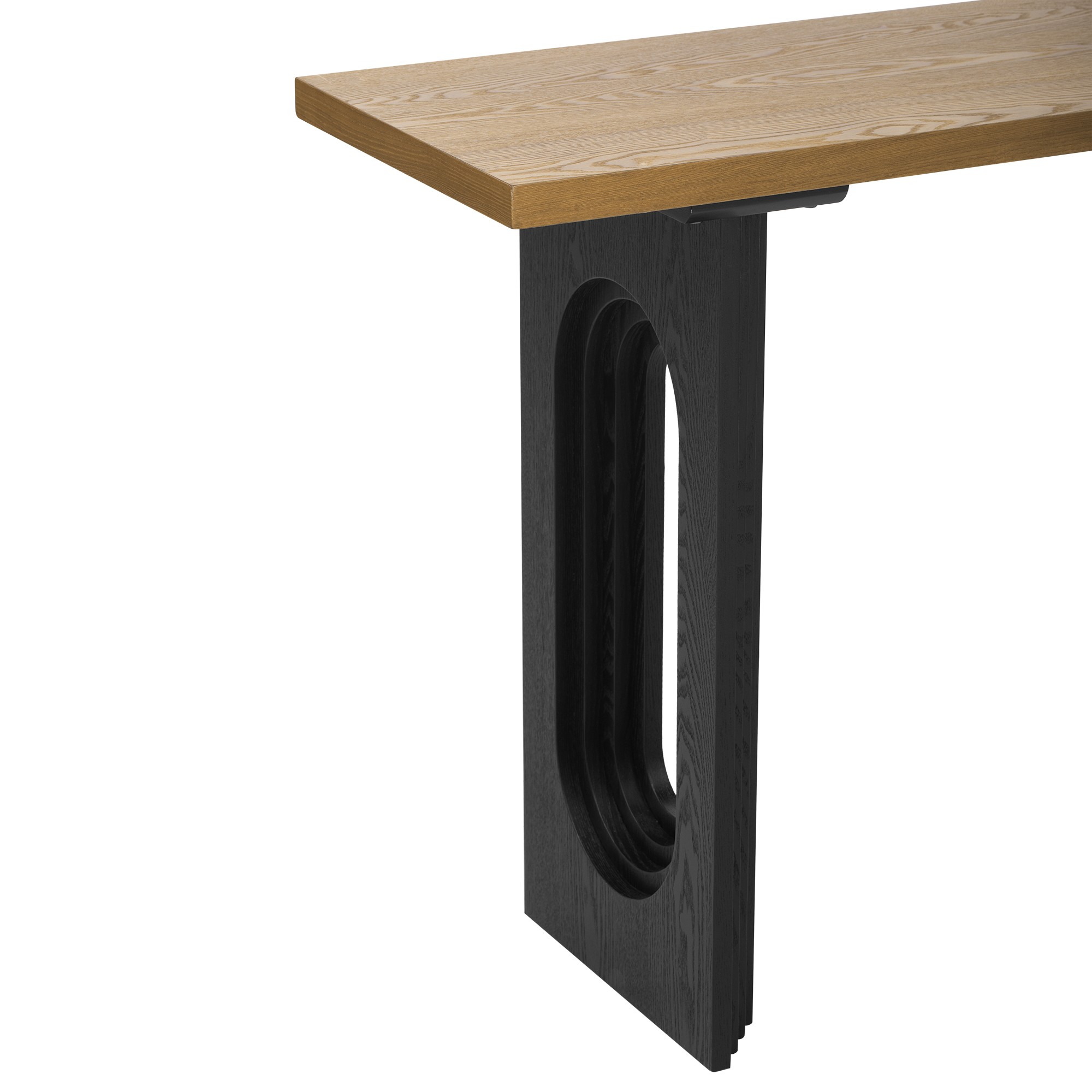 59" Console Table,Wooden Sofa Table Entryway Table with Distinctive Round Hollow Legs for Hallway, Entrance, Living Room, Bedroom,Natural
