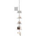 thumbnail image 2 of Corner Shower Caddy Tension Pole 4-Tier Rust Resistant Organizer Adjustable Trays Bathroom Storage Shelf Cloud White, 2 of 3