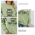 thumbnail image 4 of Sudadera informal de manga larga verde oliva con cuello redondo, estampado de letras y corte holgado, talla L, 4 of 5