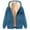 Blue, variant on ZVNAΖH Men's Sherpa Lined Full-Zip Hoodie, Long Sleeve Heart Print Fleece Jacket, Warm Hooded Sweatshirt with Pockets for Fall Winter, M-3XL
