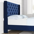 thumbnail image 3 of Yartaka Full Size Bed Frame with Wingback, Upholstered Platform Bed with Diamond Tufted Headboard, Wooden Slats Support, Easy Assembly, Noise-Free, No Box Spring Needed, Dark Blue, 3 of 8