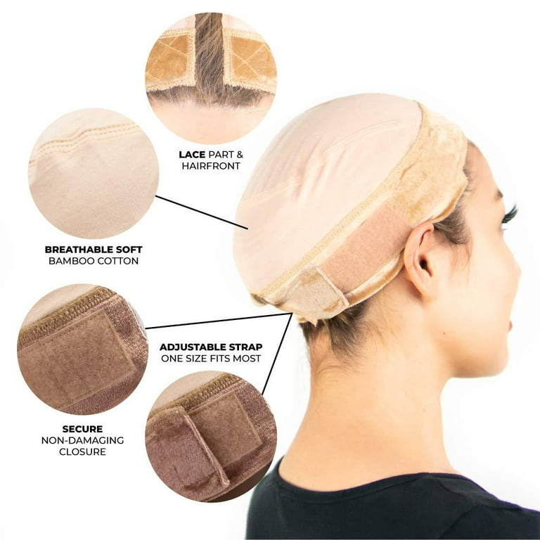 Milano Collection Lace GripCap for Women, 2 in 1 Lace Wig Grip Band Plus Wig Cap for Lace Wigs and Frontals with Reinforced Swiss Lace by Hairline