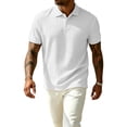 thumbnail image 5 of Rvwovn Men's Jacquard Button Up Shirt – Short Sleeve Knit Business Casual Collared Top, 5 of 7