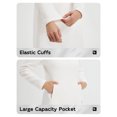thumbnail image 5 of BALEAF Women's Fleece Sweatshirt Dress Thermal Long Winter Fall Tunic Dresses Outfits with Pocket Hooded Pullover Star White M, 5 of 7