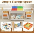 thumbnail image 5 of INFANS Kids Table and Chair Set, 4 in 1 Building Block Wooden Activity Desk with Reversible Tabletop Storage Drawers Bookshelves for Toddlers Art Craft Learning Reading Drawing Playroom, 5 of 9