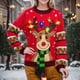 thumbnail image 2 of Suéter navideño con luces LED para mujer, jersey de punto con renos de dibujos animados navideños, suéter de ganchillo peludo para mujer, otoño e invierno 2023, 2 of 4