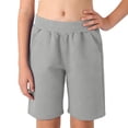 thumbnail image 3 of YunPes Girls Cotton Athletic Shorts Pull-On Elastic Waist Sports Shorts with Pockets Teen Kids Soccer Running Gym Workout Outfits, 3 of 9