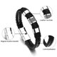 thumbnail image 2 of Pulsera para hombre de cuero con cierre magnético negro de acero inoxidable, 2 of 5