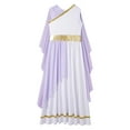 thumbnail image 4 of Sholeno Girls Ancient Greek Princess Dress Greece Athena God Toga Party Robe Maxi Gown Lavender 10, 4 of 7