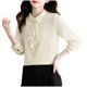 thumbnail image 3 of Pantalones deportivos para mujer,Suéter de manga larga con cuello en V para mujer, top informal, mezcla de acrílico suave, versátil para el hogar, sopatenor, 3 of 8