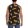thumbnail image 4 of Bixox Men's Royal Corgi1 Printed Shirt Sleeveless Fitness Tank Top-Small, 4 of 7