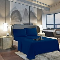 Elegant Comfort 1500 Series Flat Sheet , Soft Top Sheet, 1 Piece Caifornia King, Navy