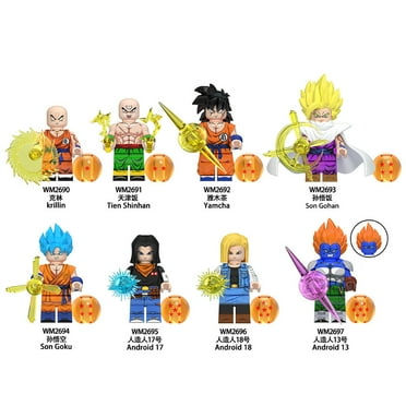 8 Pcs/Set Dragon Ball Minifigures Building Blocks Toys, 1.77 inch Collectible Son Guku Broli Zamasu Vegeta Action Figures Battle Soldiers Birthday Gift for Kids Boys
