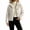 White, variant on Cropped Fleece Jacket Women Plus Size Turndown Collar Long Sleeve Solid Color Thick Velvet Lightweight Warm Fleece Coat Casual Outdoor Hiking Travel Sport Outerwear
