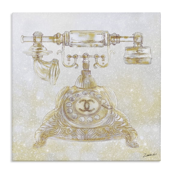 Stupell Industries Art Deco Rotary Telephone Fashion Brand Canvas Art, 17 x 17, by Ziwei Li