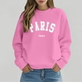 thumbnail image 2 of Arlun Paris College Sweatshirts for Women Oversized Trendy Soft Comfortable Crewneck Sweatshirts Casual Letter Graphic Print Hoodless Pullover Tops 2025 New Fall Winter Pink XL, 2 of 4