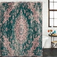 thumbnail image 3 of Turquoise Boho Waterproof Fabric Shower Curtain,Vintage Modern Geometric Abstract Waterproof Fabric Shower Curtain for Bathroom Curtains Bathtubs Hotel Shower Curtains with 12 Hooks Stall 48x72in, 3 of 8