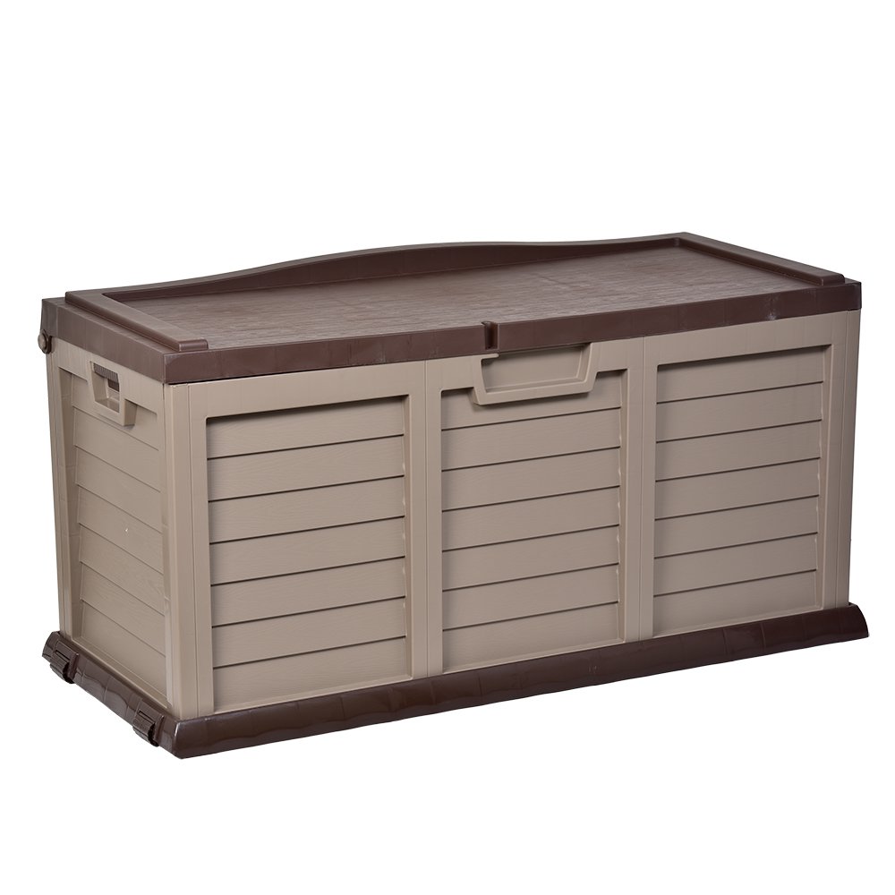 Starplast 103 Gallon Deck Box with SitOn Cover, Mocha/Brown Walmart