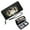 Black, variant on GEEAD Slim Zippered Purse with Wrist Strap Removable Wrist Strap for Women Cat Black Background Floral Wreath Portable Change Foreskin Clip Zipper Coin Pocket