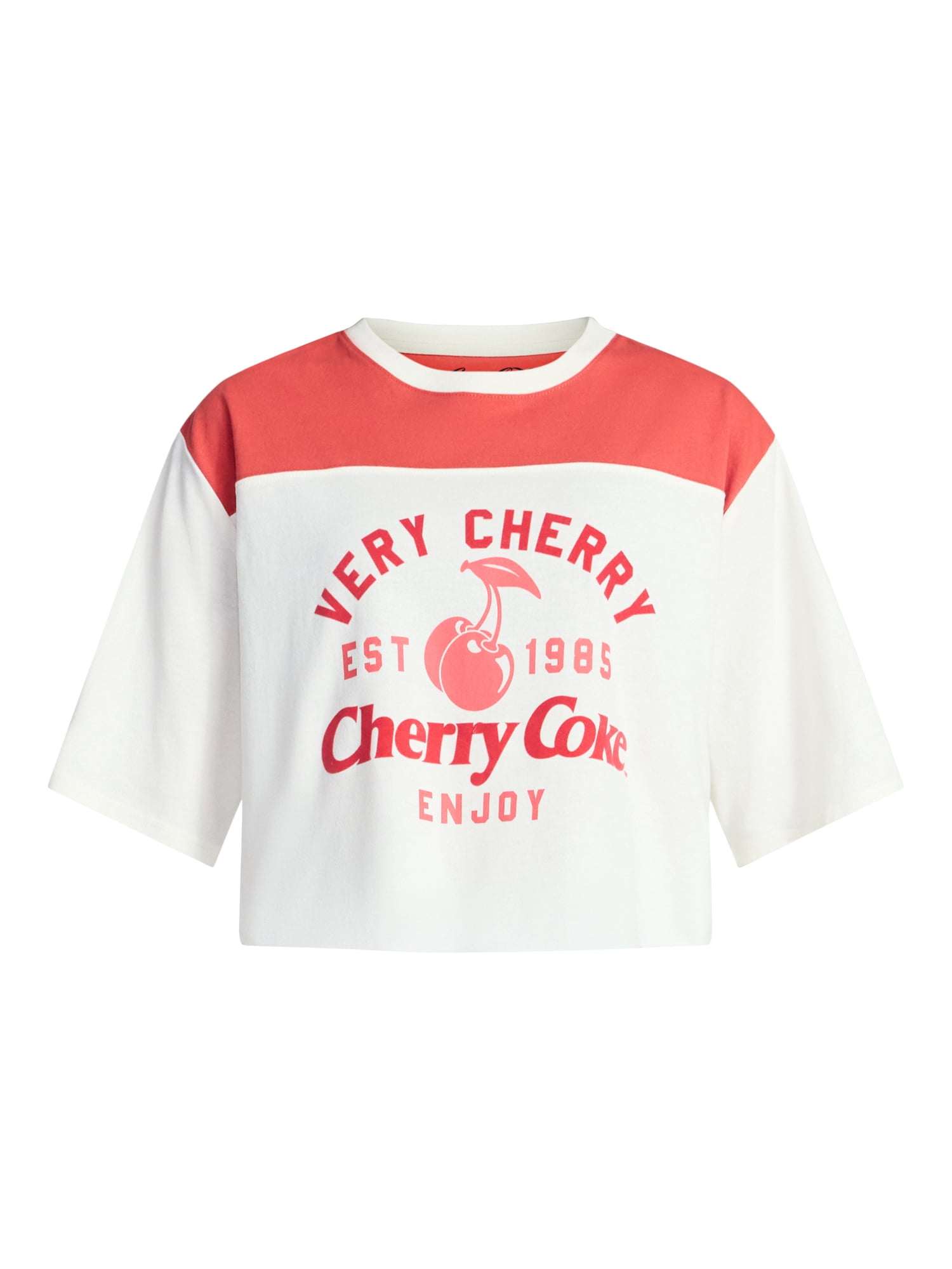 Coca-Cola Women's Very Cherry Skimmer Tee with Short Sleeves, Sizes XXS-XXL