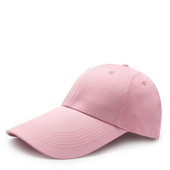 Nvzi solid color adjustable baseball cap for men and women with extra long brim 11cm diagonal strap (pink)