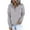 Gray, variant on Hoodies for Women Button V Neck Plain Sweatshirts Autumn Winter Solid Color Hooded Pullover Ladies Hoody Sweatshirt Jumper Blouse Tops with Kangaroo Pocket