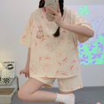 thumbnail image 5 of Conjunto de pijama de verano para mujer y pantalones cortos de manga corta con dibujos animados, ropa ligera para el hogar, 5 of 5