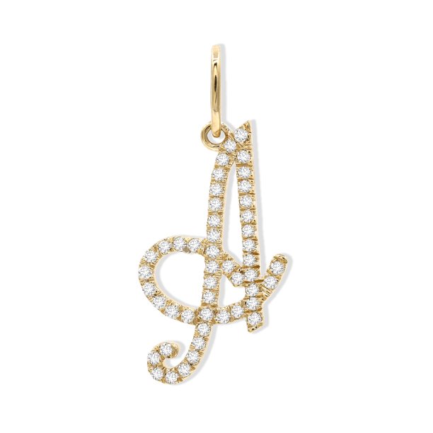 Cursive Diamond Letter Pendant