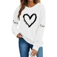 thumbnail image 7 of VKOYWKM Crewneck Sweatshirts Women Valentine's Day Pullover Heart Print Oversized Sweatshirts Romantic Holiday Sweatshirt Casual Long Sleeve Spring Sweatshirts, 7 of 7