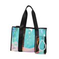 thumbnail image 2 of Bolso de playa bolso impermeable de moda portátil portátil de hombro grande PVC para festival de música de vacaciones en el gimnasio de natación Negro, 2 of 8