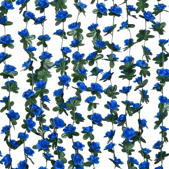 Flower Garland Rose Vines, 8 Strands 66Ft Flowers Vines for Bedroom, Rose Flower Garland Decoration, Sapphire Rose Floral Garland for Room Table Birthday Wedding Party Garden Wall Decor