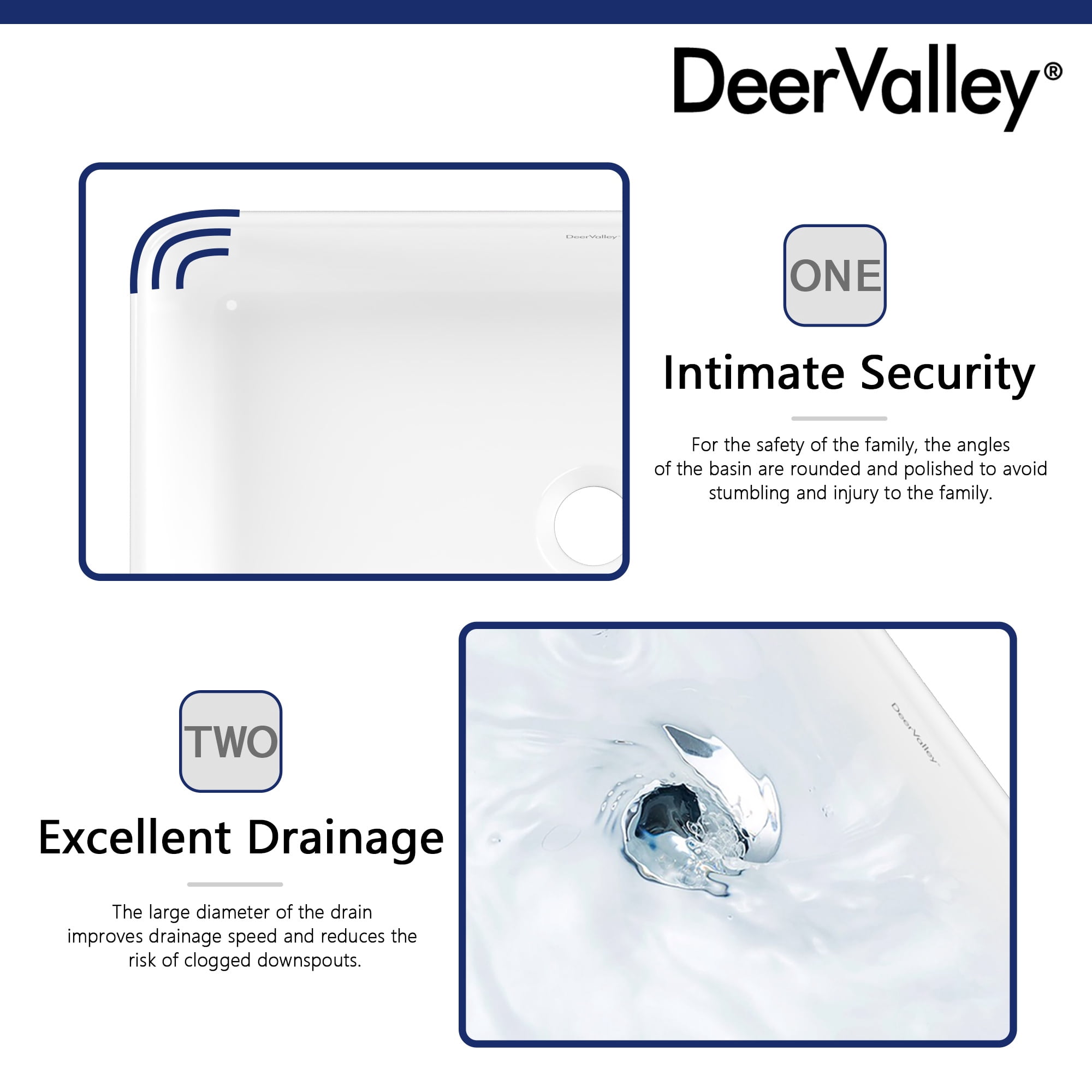 DeerValley DV-1V032 White Ceramic Rectangular Vessel Sink Above Counter White Bathroom Vanity Sink Bathroom Sink Art Basin (19.92'' L x 14'' W x 4.37'' H)