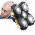 thumbnail image 1 of wqlpp-Men Electric Shavers Replacement Heads, 5 Heads Beard Replacement Blade Alternate Floating Washable Blade Electric Razor Shaver Trimmers Head Replacement Wet & Dry Compatible for Men, Gold, 1 of 4