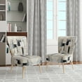 thumbnail image 2 of Designart "Beige Minimalist Collage IV" Multi-Color Patch Upholstered Accent Chair - Modern Arm Chair For Bedroom, 2 of 5