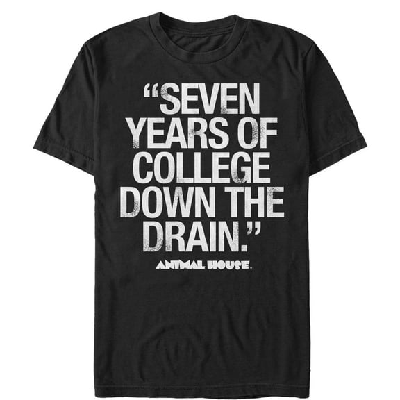 Men's Animal House Bluto 7 Years Quote  Graphic Tee Black 4X Large
