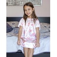 thumbnail image 4 of Arshiner Girls Nightgowns Silk Satin Pajama Dress Short Sleeve Soft Princess Sleepwear, 4 of 7