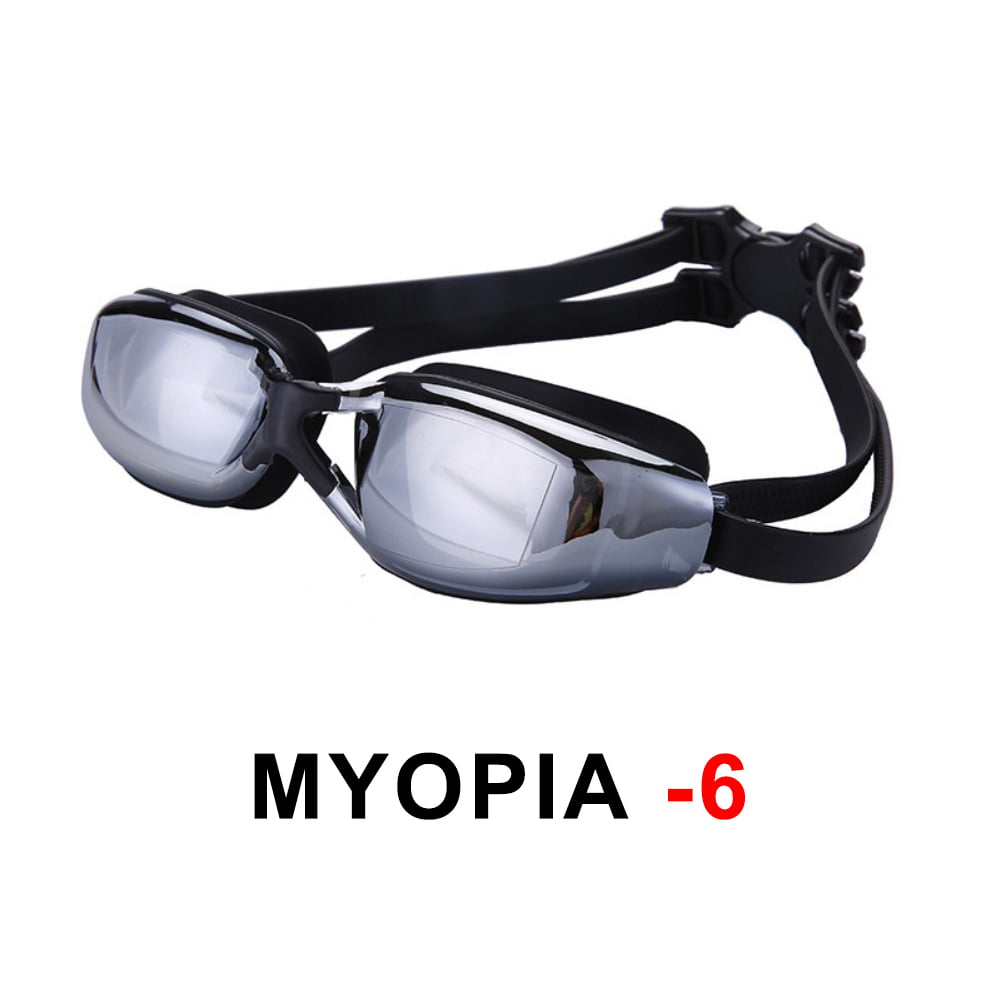 2.0/200 Diopter PV UV Anti-Fog Silicone Swimming Myopia Clear Goggles Unbranded 