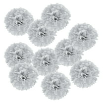 Uxcell 8" Tissue Pom Poms Paper Flowers Ball Wedding Party Decoration, Silver 10 Pack