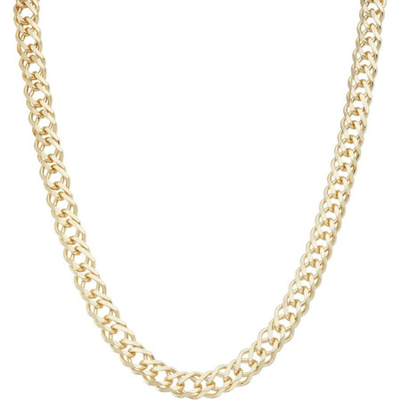 18kt Gold over Sterling Silver Double Curb 8.8mm Necklace, 18