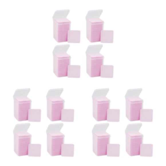 Qarigey 4 juegos de almohadillas quitaesmalte de uñas hechas de no tejido para limpiar toallitas de uñas sin pelusa de limpieza Simple rosa Type1 NO1