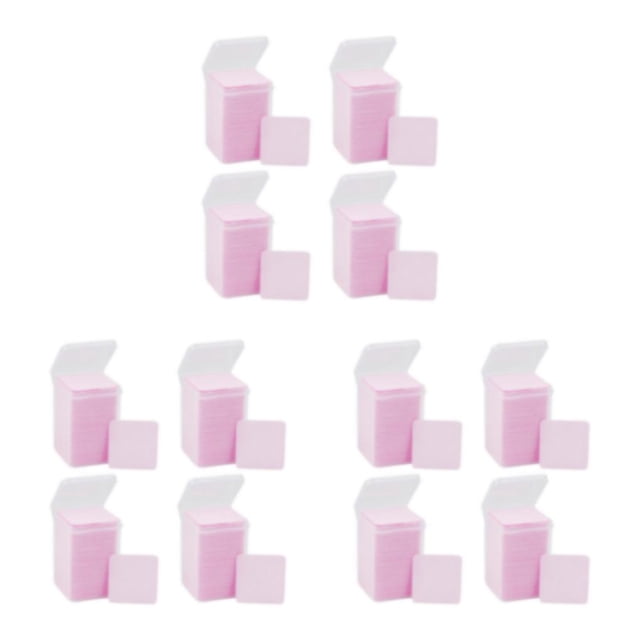 Qarigey 4 juegos de almohadillas quitaesmalte de uñas hechas de no tejido para limpiar toallitas de uñas sin pelusa de limpieza Simple rosa Type1 NO1