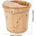 thumbnail image 3 of Modern Foot Tub,15.75" D × 15.75" H Wooden Foot Soak Footbath for Soaking Feet for Solid Wood Handmade Wooden Basin Set with Stool & Lid (Wood), 3 of 9