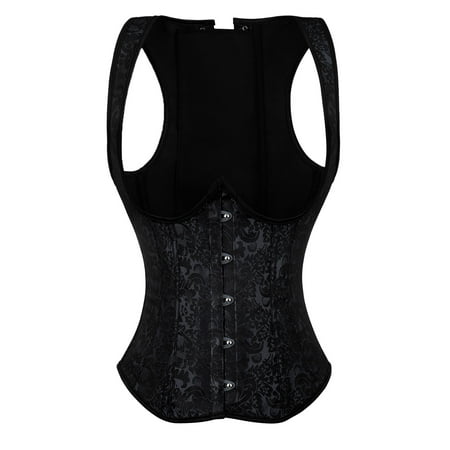 yunLCZ Womens Waist Trainer Corset Women S Gothic Corset Bustier Waist Cincher Underbust Corset Vest Tank Top Embroidery Corset Top Plus Size Corset Top