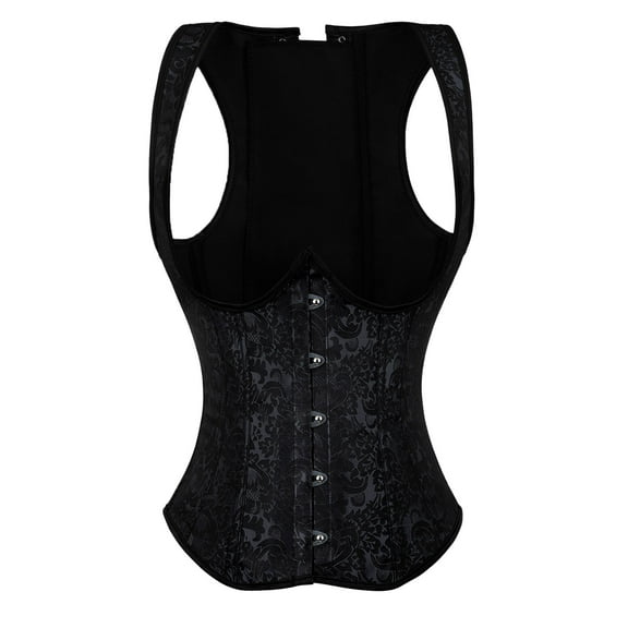 yunLCZ Womens Waist Trainer Corset Women'S Gothic Corset Bustier Waist Cincher Underbust Corset Vest Tank Top Embroidery Corset Top Plus Size Corset Top